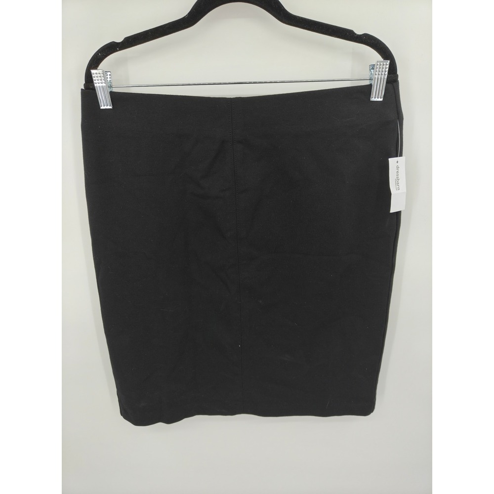Roz & Ali Womens Black Stretch Pull On Pencil Skirt Size L NWT 0722108